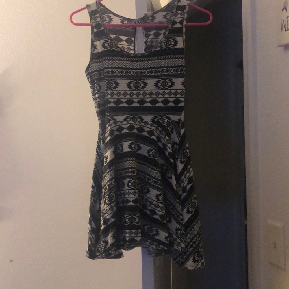 Black and White short casual dress